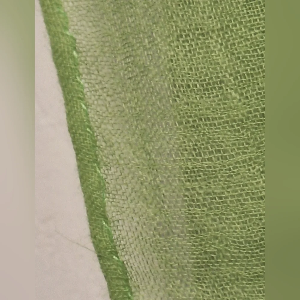 Green Silk/Linen/Cotton Scarf